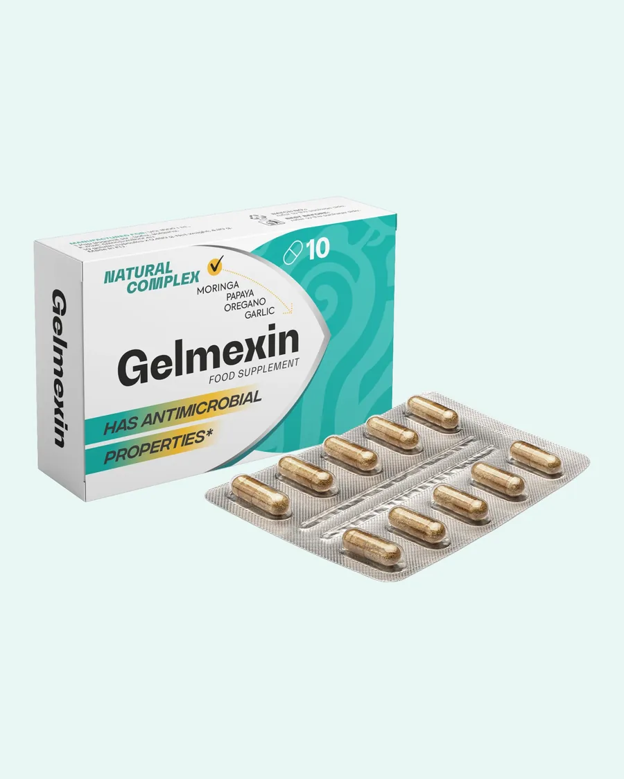 Opakowanie Gelmexin z blistrem – 10 kapsułek Natural Complex